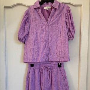Purple Eyelet Set - Top and Shorts included